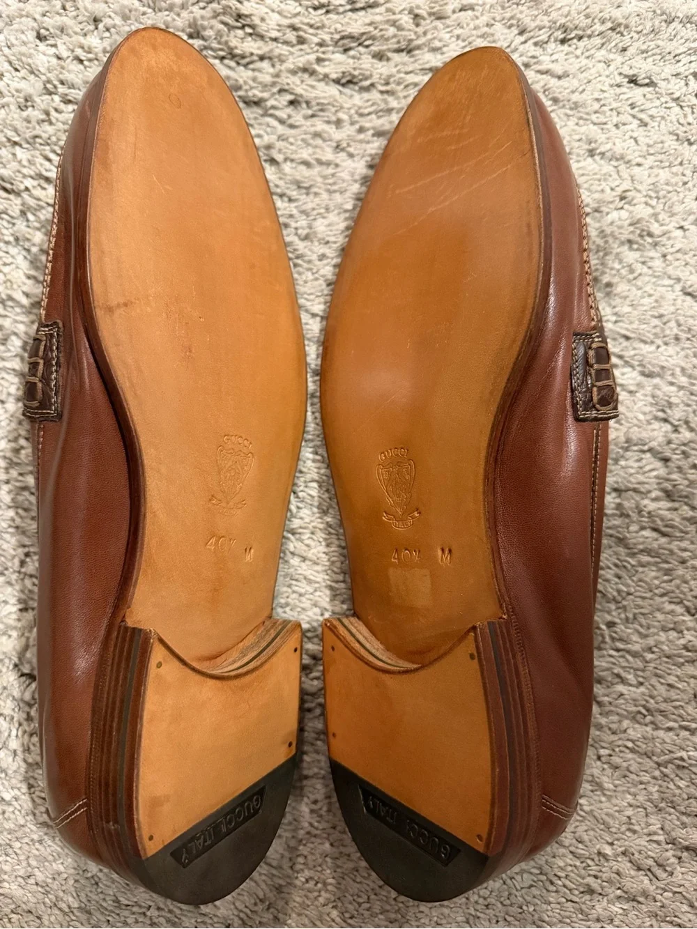 Vintage Gucci Men’s Alligator Top Horsebit Loafers 110 1227 Style